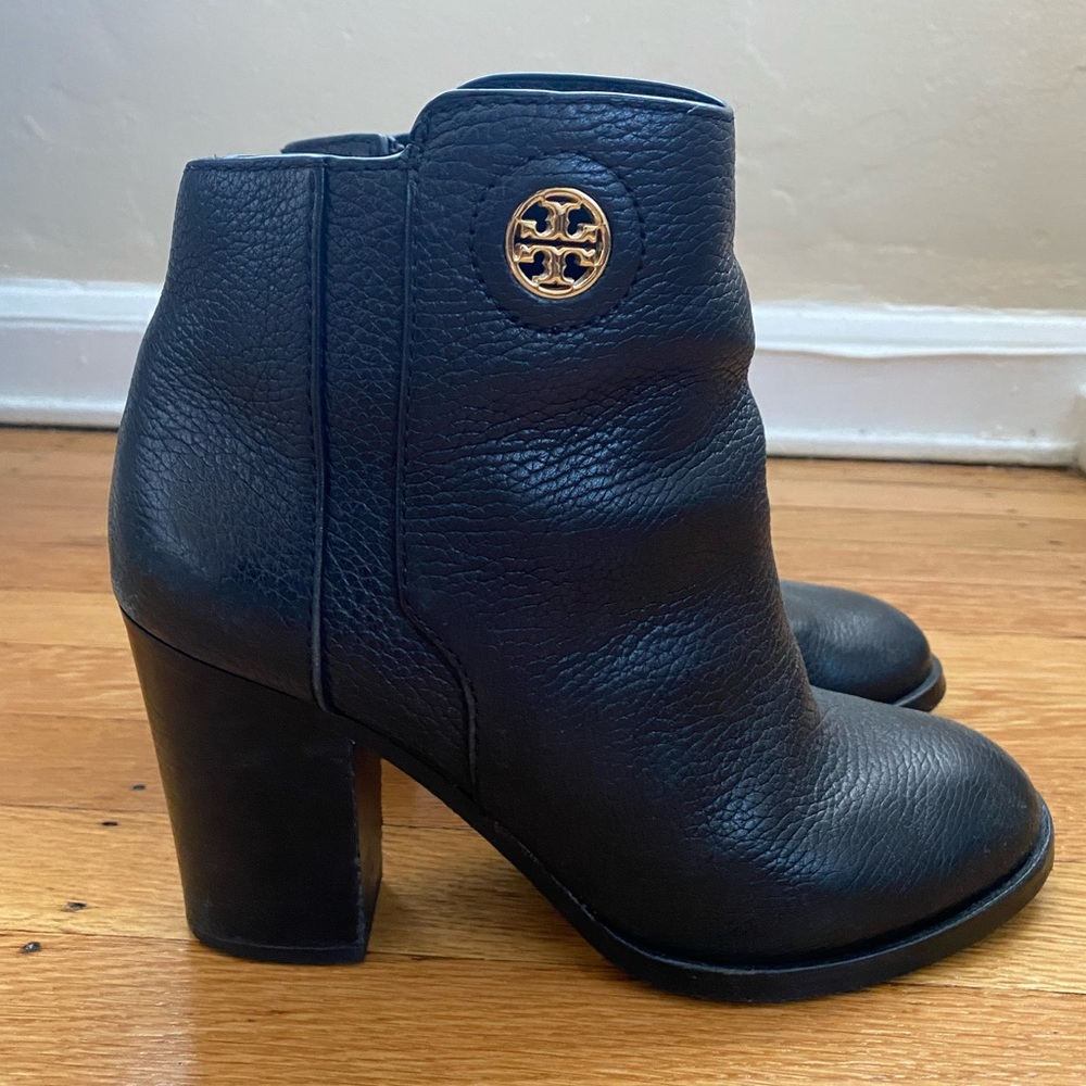 Tory Burch Black Junction Leather Booties